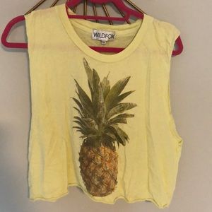 wildfox 🦊Pineapple muscle tank crop!
